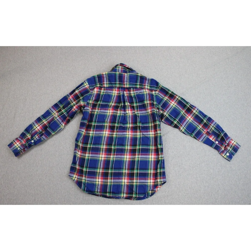 Ralph Lauren Shirt Boys Medium (10-12) Plaid‎ 100% Cotton Button-Down